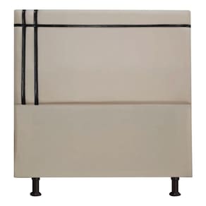 Cabeceira Royal 140cm Linho Fita Preta Shop Das Cabeceiras Capuccino