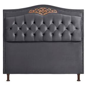 Cabeceira Holanda 195cm King Estofada Shop Das Cabeceiras Cinza Chumbo