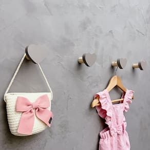 4 Ganchos de parede infantil decoração baby coração 4Cabb15