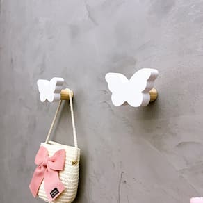 2 Ganchos parede infantil decoração baby borboleta 2Bobb15