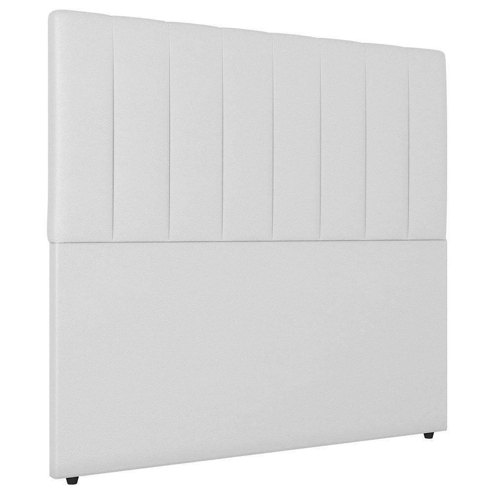 Cabeceira Cama Box Casal King Size Ivana 193cm Sintético Branco