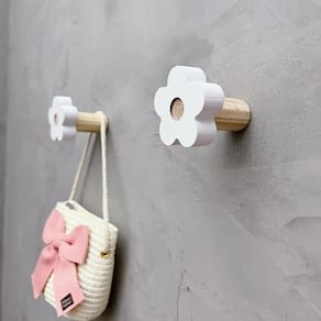 5 Ganchos de parede infantil decoração baby flor 5Flbb15