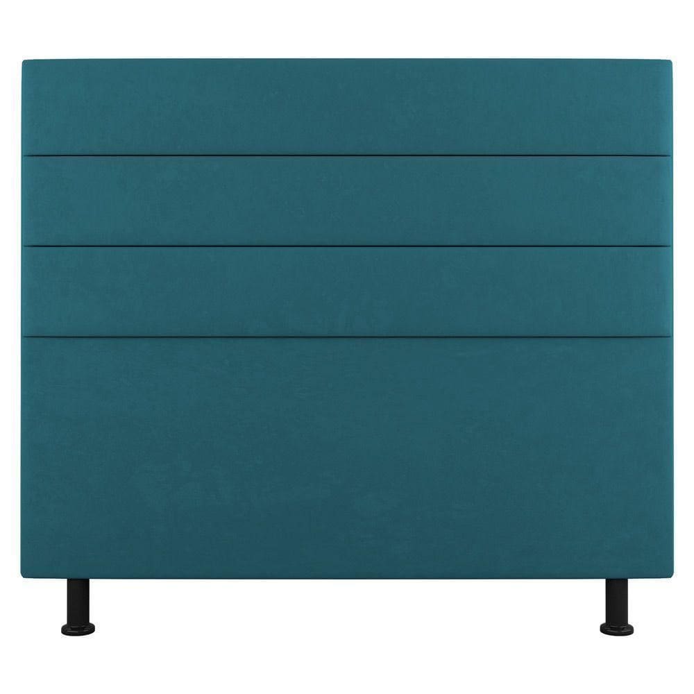 Cabeceira Cama Box Casal King Size Malik 195cm Suede Turquesa - Abmaza