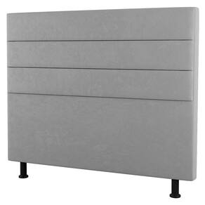 Cabeceira Cama Box Solteiro Malik 90cm Suede Cinza Claro- Abmaza