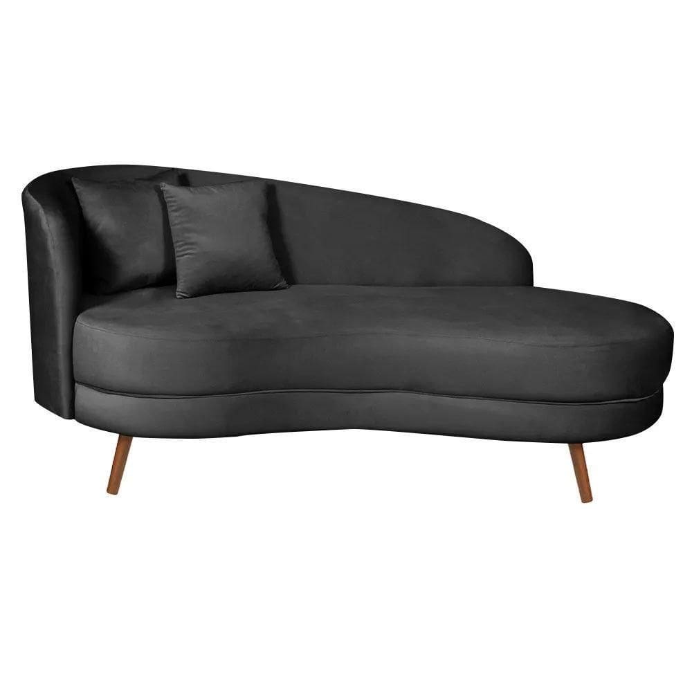 Chaise Longue Divã Emili 160cm Shop Das Cabeceiras Preto
