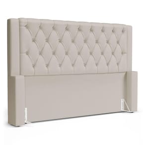Cabeceira Atena Para Cama Box Casal Padrão 140cm Capitonê Com Frame Suede Bege Claro - Desk Design