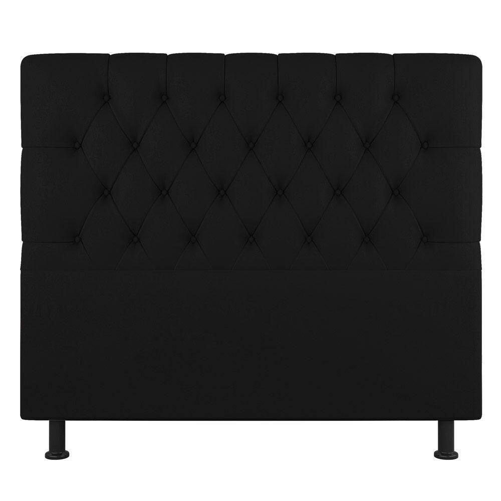 Cabeceira Cama Box Solteiro Nice 100cm Linho Preto - Abmaza