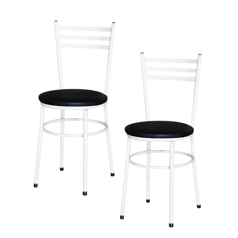 2 Cadeiras Para Mesa Epoxi Branca Cor:preto