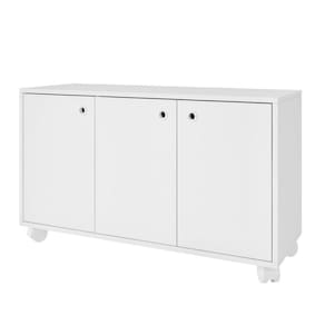Balcão Infantil Em Mdp Com 3 Portas E 1 Prateleira Brv Móveis Branco