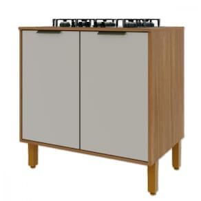 Balcão Cozinha 2 Portas 80cm Paris Indekes Freijo/off White