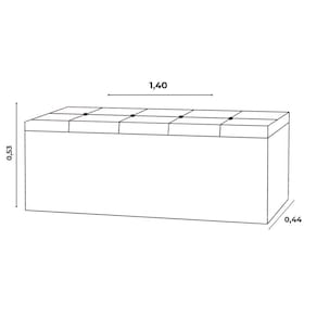 Calçadeira Recamier Baú Casal 1,40m Roma Suede Azul Marinho - Pallazio
