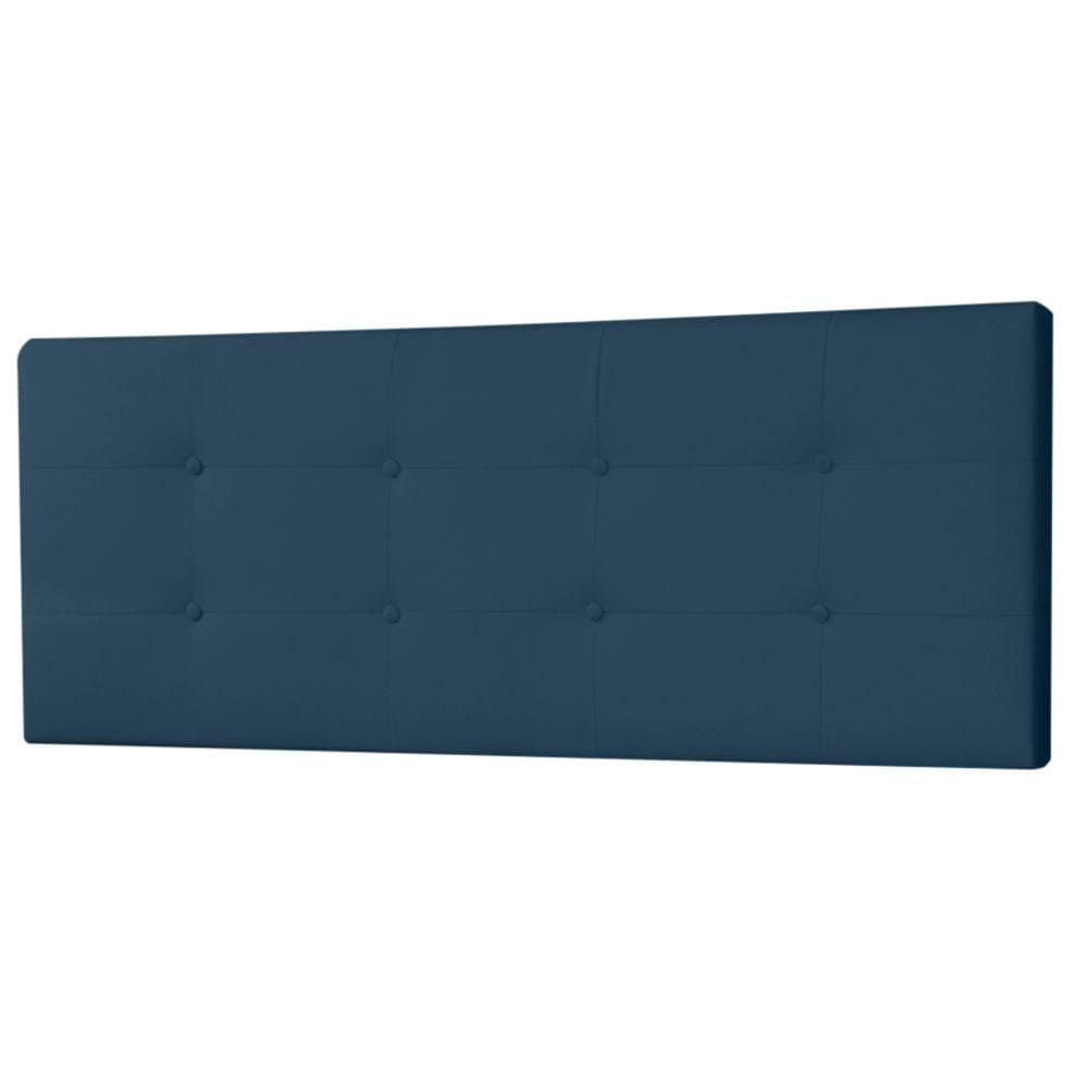Cabeceira Painel Casal 1,40m Berlim Suede Azul Marinho