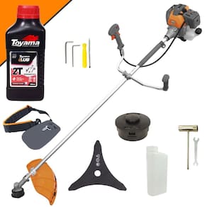 Roçadeira Lateral Á Gasolina Tekna RL430-P Plus 2T 43cc 1,7HP 10.000rpm Cortador de Grama Profissional C/ Lâmina 3 Pontas e Carretel + ÓLEO TOYAMA 2T