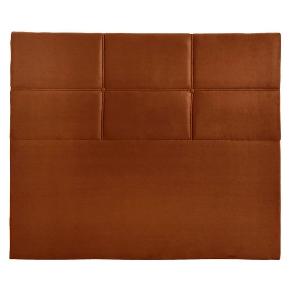 Cabeceira Estofada Milena 1,95 Veludo Shop Das Cabeceiras Terracota