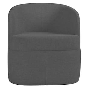 Poltrona Giratória Decorativa Para Sala Dandara K04 Linho Cinza Ecuro - Mpozenato