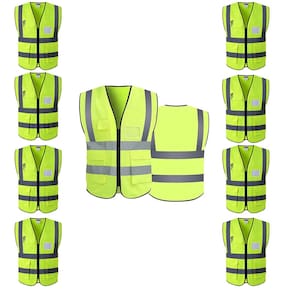 Colete Refletivo Faixa Sinalizadora Kit 11 Uni Blusao Fluorescente Segurança EPI Trabalho Obra Construçao Sinalizaçao