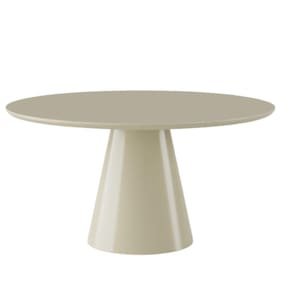 Mesa De Jantar Cone Redonda 130 Cm Laca Off White