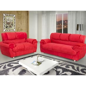 Conjunto de sofá 2 x 3 lugares REF 7025 - Vermelho