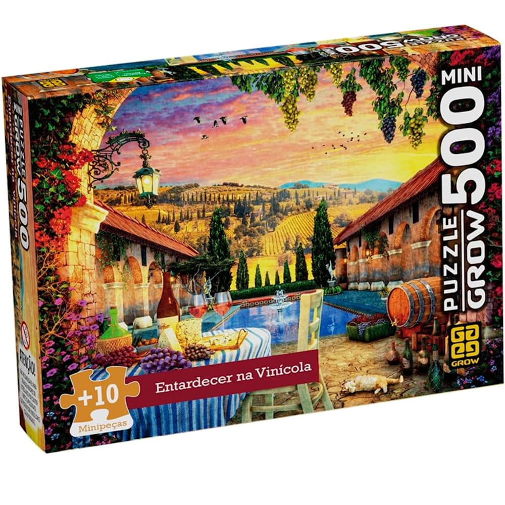 Quebra Cabeça Puzzle 500 P MINI ENTARDECER NA VINICOLA Grow