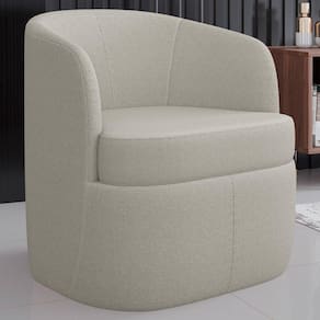 Poltrona Giratória Decorativa Para Sala Dandara K04 Bouclê Bege - Mpozenato