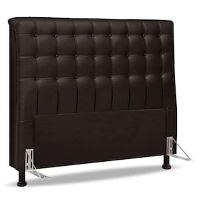 Cabeceira Cama Box Casal Ciara 140cm Botonê Com Frame Sintético Marrom