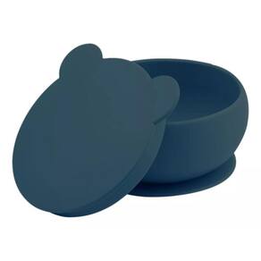 Tigela Urso de Silicone Bowly Deep Blue - Minikoioi
