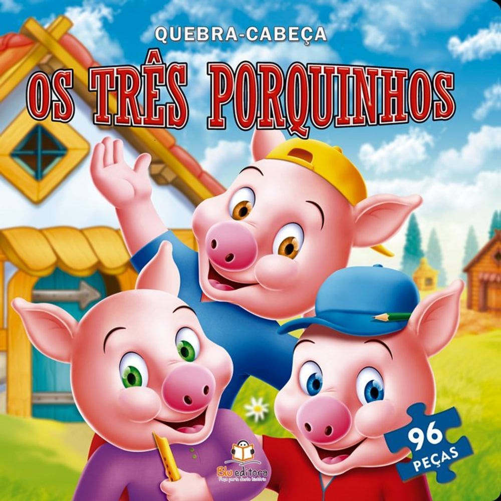 Livro quebra-cabeça grande - Os três porquinhos
