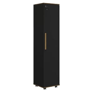 Armário Multiuso Lavanderia Com Chave E Rodízios 1 Porta Lune Preto J&a Preto