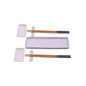 Kit Comida Japonesa De Cerâmica Branco 7 Peças MM5011 BTC