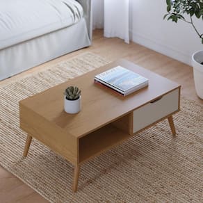 Mesa De Centro 1 Nicho 1 Gaveta M-106 Colibri Home Freijo Off White