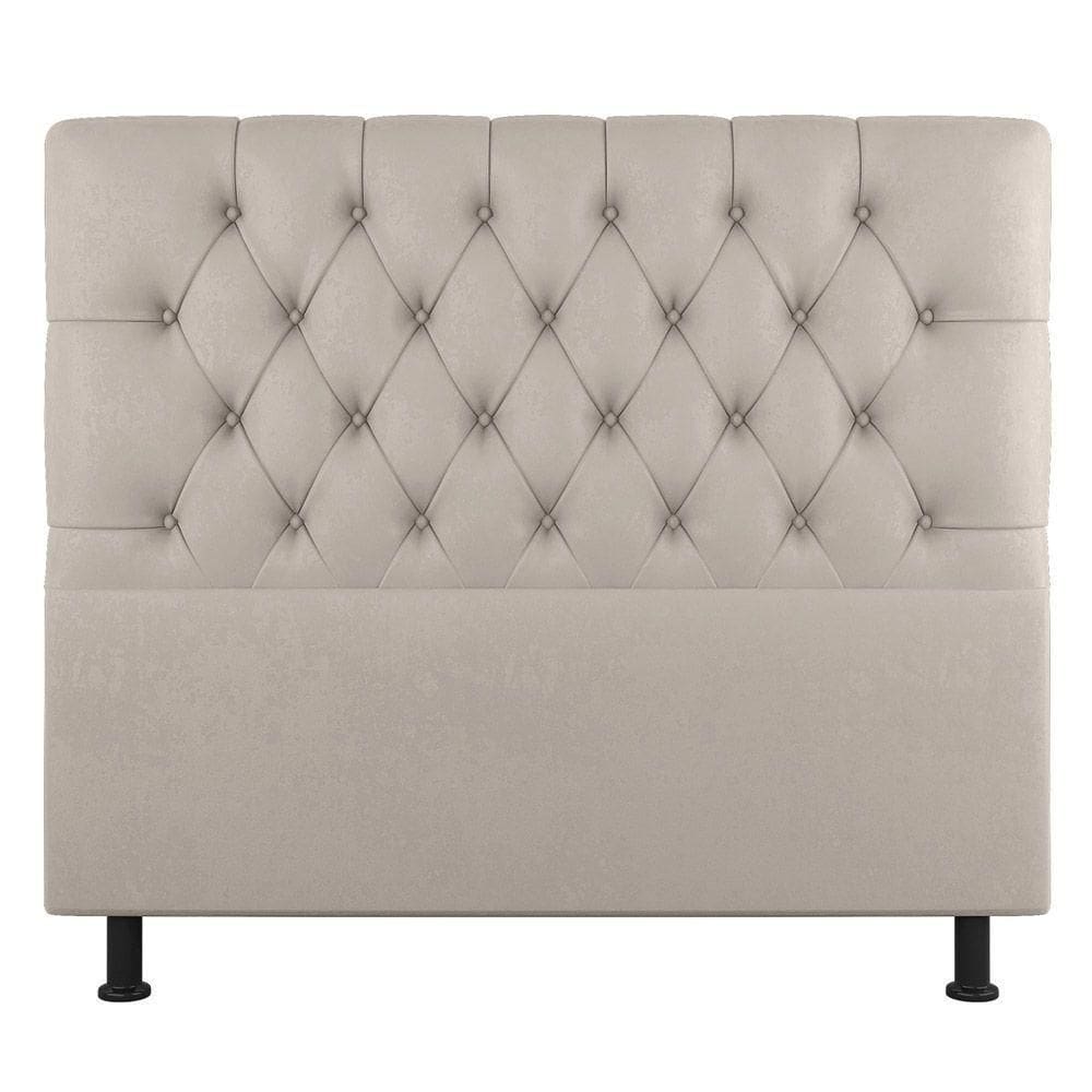 Cabeceira Cama Box Solteiro Nice 90cm Suede Bege - Abmaza