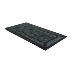 Bandeja Slim 12X28cm Em Resina Grafite Fosco