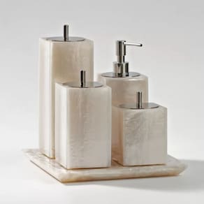 Conjunto Banheiro 4 Pçs Em Resina Madreperola - Cromado