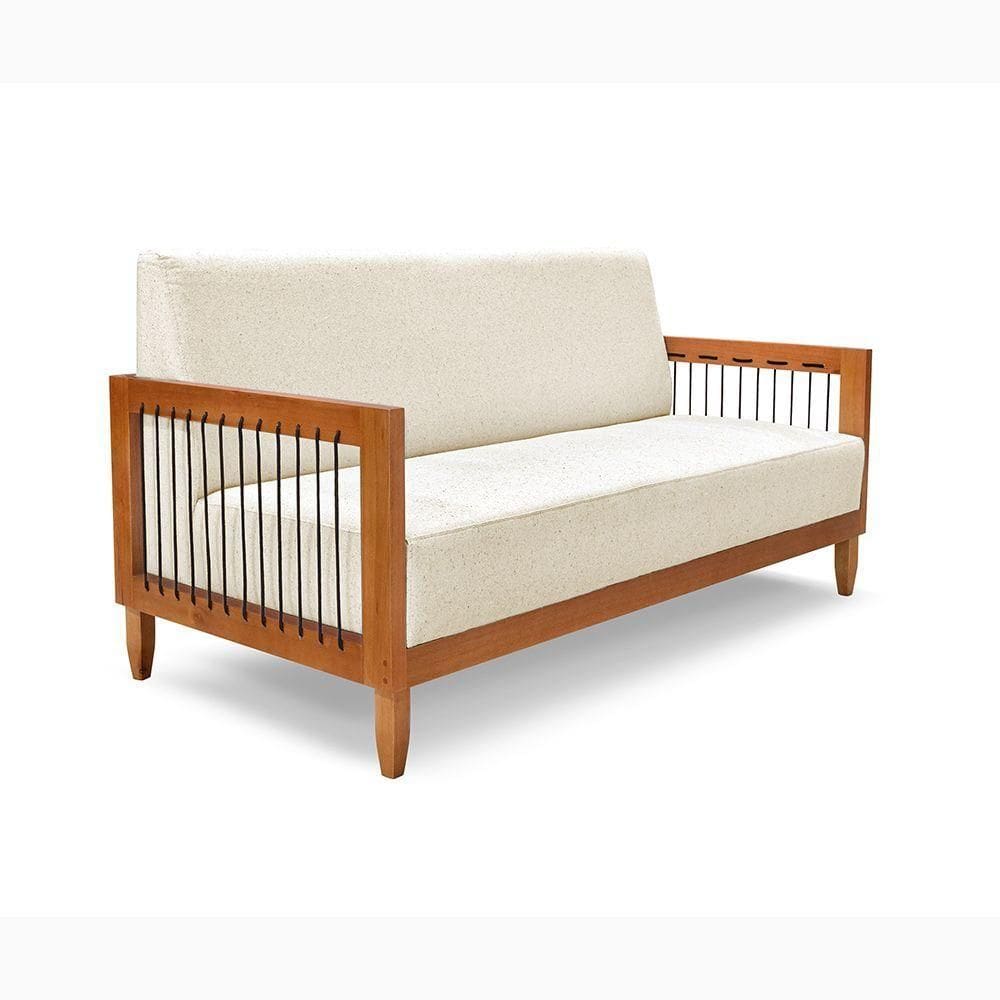 Sofá 2 Lugares Base De Madeira Mariana 160 Cm Linho S04 - D`rossi Cor Perola