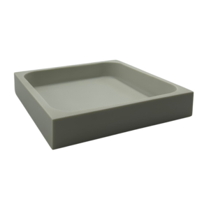 Bandeja Caixa 24X24cm Em Resina Creme Fosco