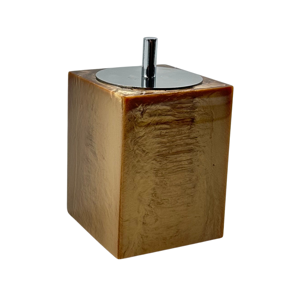 Porta Cotonete Em Resina Gold - Cromado