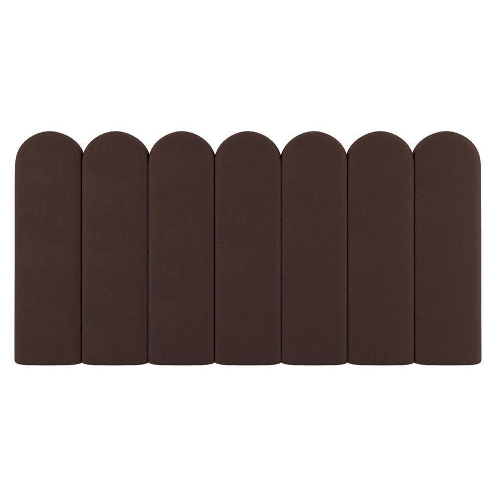 Painel Cabeceira Cama Box Solteiro Lana 90cm Linho Marrom - Abmaza