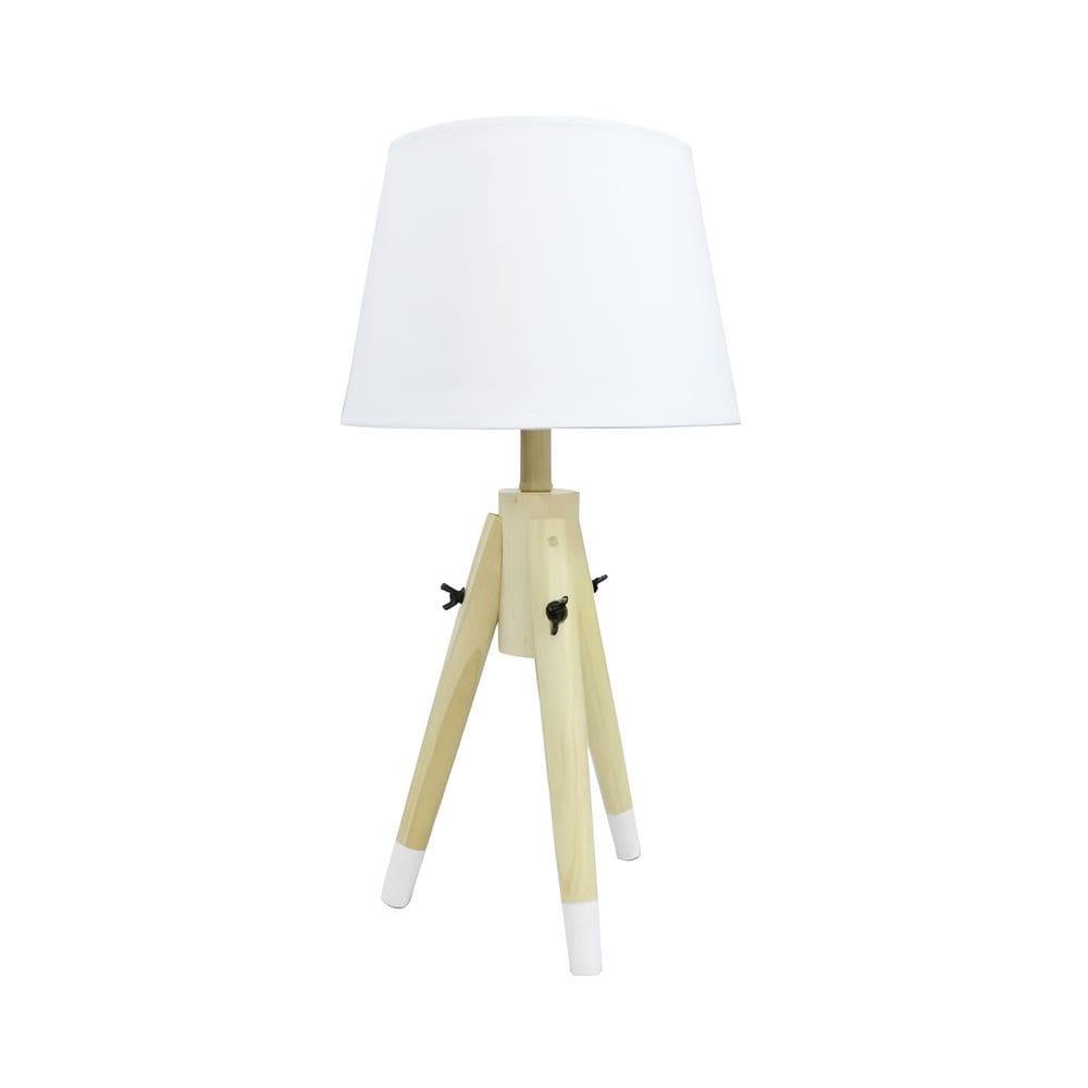 Abajur Tripé De Madeira Cúpula Em Tecido Bivolt 48cm