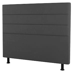 Cabeceira Cama Box Solteiro Malik 90cm Suede Cinza Escuro - Abmaza