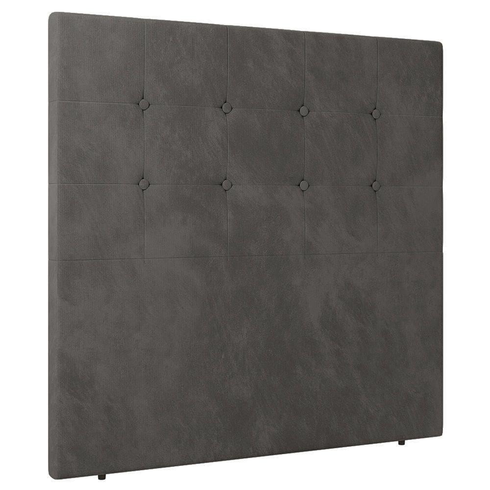 Cabeceira Cama Box Solteiro Luana 90cm Veludo Cinza