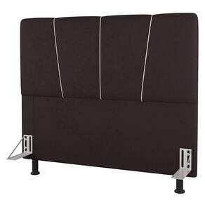 Cabeceira Cama Box Solteiro Amber 90cm Estofada Suede Marrom - Abmaza