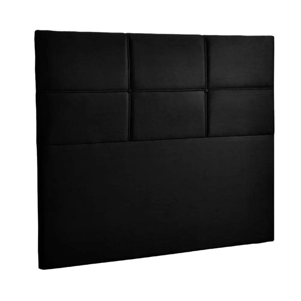 Cabeceira Estofada Milena 1,60 Solteiro Veludo Star Confort Preto