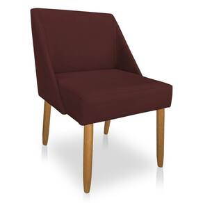 Cadeira Poltrona Juliana Suede Pés Palito Castanho Marsala