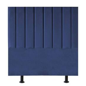 Cabeceira Estofada Cama Box Solteiro 90 Cm Mavie Suede Cor:azul Marinho