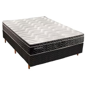 Cama Box Casal: Colchão Molas Paropas Extrapedic Olímpia + Base CRC Suede Black(138x188)