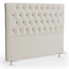 Cabeceira Casal King Cama Box 195cm Cristal C16 Bouclê Bege