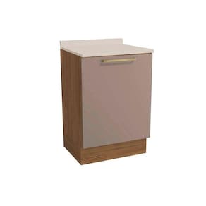 Balcão de Cozinha Modulado Botanic M629 1 Porta c/Tampo 60cm Nogueira/Fendi/Orion - Kappesberg