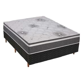 Cama Box Casal: Colchão Espuma D33 Polar Pérola Premium + Base CRC Fantasy Black(138x188)