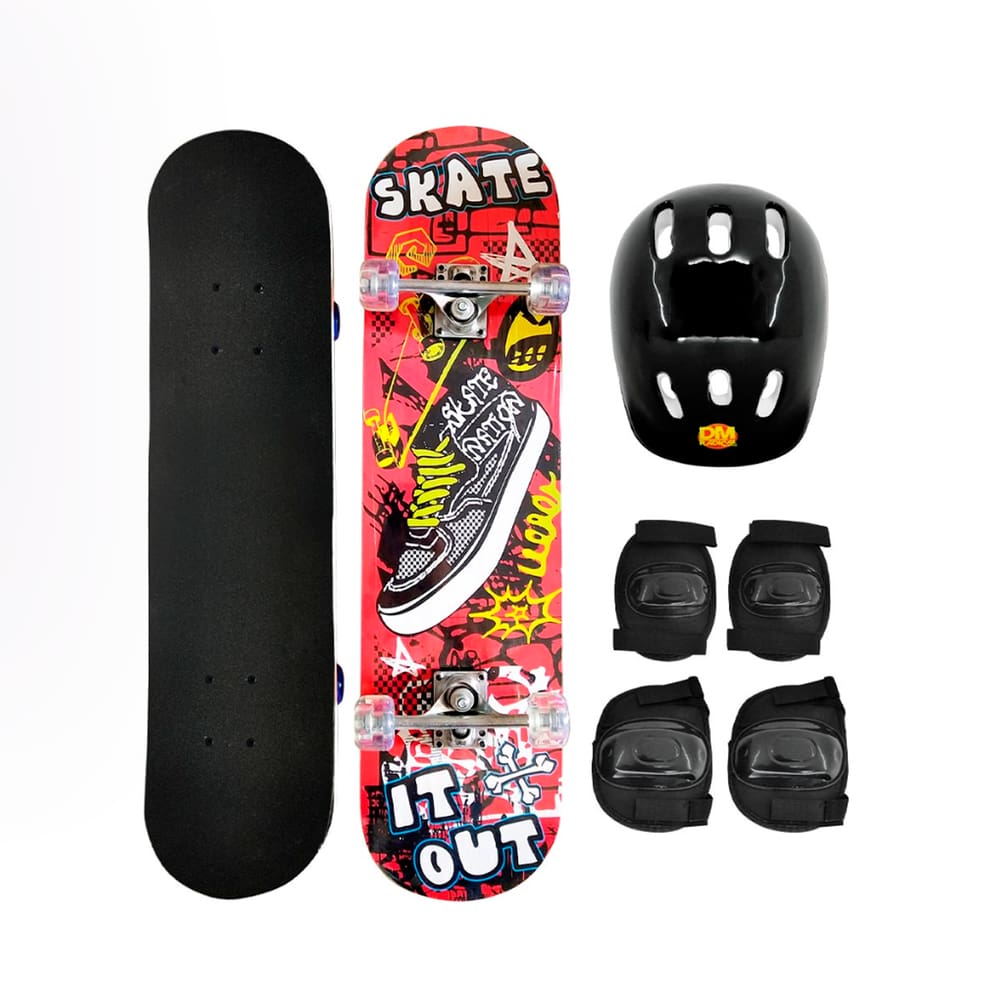 Skate Infantil Com Acessórios De Proteção Dm Radical