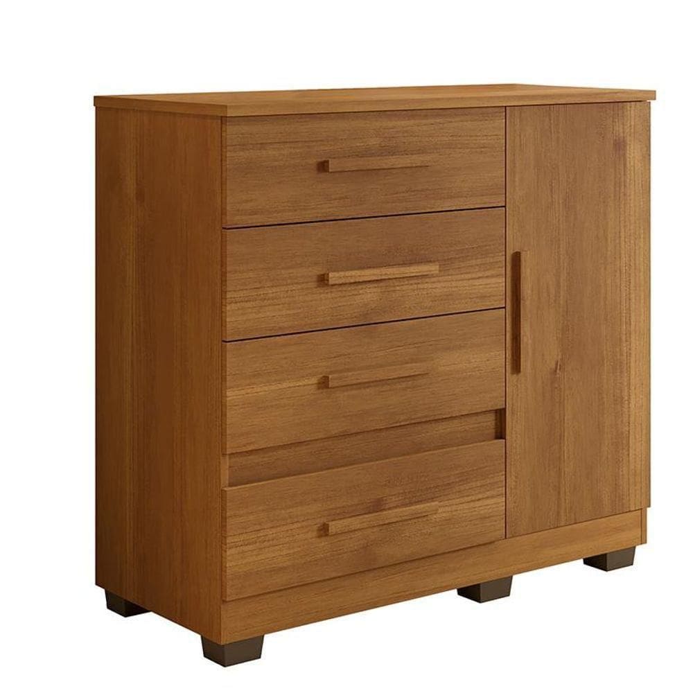 Comoda New Florença Quarto Com 4 Gavetas E 1 Porta Cinamomo Cinamomo